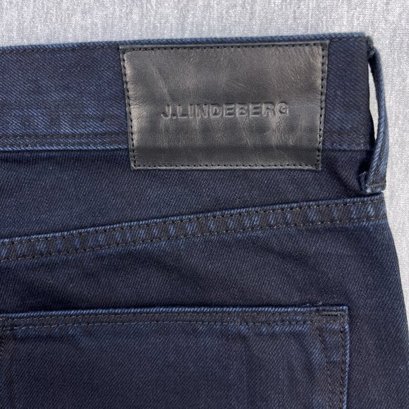 J. Lindeberg Jeans Mens 34x34 Damien Black Ink Mid-Rise Skinny Dark Wash Denim - Picture 5 of 15